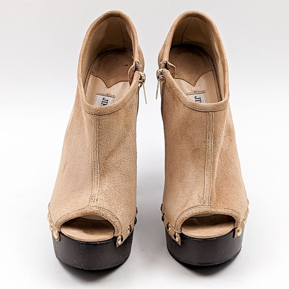 Jimmy Choo Wmn Urge Beige Studded Suede Leather Peep Toe Clog Boots sz 9US EUR39 - Picture 2 of 12